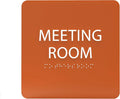 ADA CENTRAL SIGNS - 6" X6" Meeting Room Sign - ADA Compliant Tactile Graphics Grade 2 Braille Text Acrylic Wall Sign - Privacy Interview Room Name Door Sign for Schools Hospitals Offices & Apartments