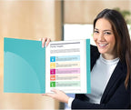 Dunwell Presentation Binder 24-Pocket, Displays 48 Pages, 8.5x11 Portfolio Binder with Plastic Sleeves, Storage and Organizer for Documents, Certificates, Projects, Photos (Aqua)