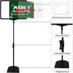 Sign Holder Stand with Adjustable Height Snap Open, Reusable Sign Holder 8.5 x 11 Inch for Display Advertising Business Menu Flyer Signage, Vertical and Horizontal View (Black, 2 Pack)