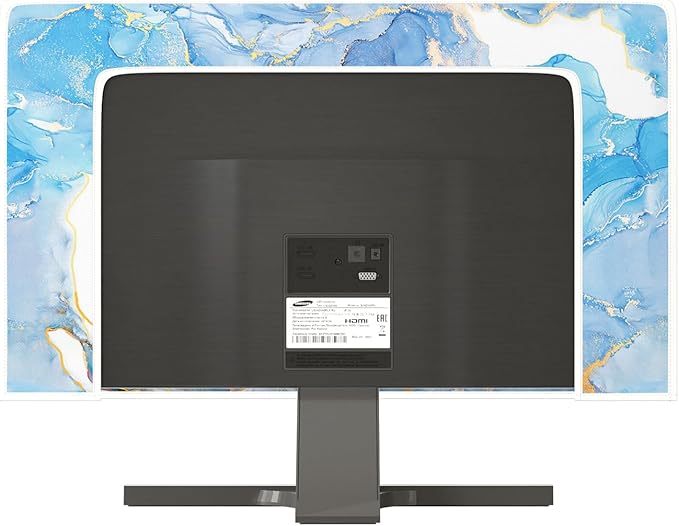 Baocicco Baby Blue Gold Marble Waterproof Screen TV Cover 40, 41, 42，43 Inch Modern Television Accessories TV LCD Fashion Weatherproof Screen TV Decorations for Tablet LED LCD OLED TVs