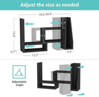 Desktop File Organizer Desk Organizer Shelf - Black Office Organization Shelves for Top of Desk Organizers and Accessories Corner Bookshelf Table Top Shelving Small Hutch Decorations for Women Office