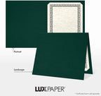 LUXPaper 9.5" x 12" Certificate Holders | Green Linen | 100lb. Cover | 100 Qty