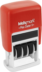 MaxMark Self-Inking Rubber Date Office Stamp with E-MAILED Phrase & Date - RED Ink (Max Dater II), 12-Year Band