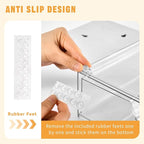5 Pack Makeup Organizer Stackable, 12.1''L Bathroom Organizer and Storage Acrylic Undersink Drawer Organizer, Cosmetics and Beauty Supplies,Clear Plastic Storage Bins for Vanity,Pantry,Cabinet,Kitchen
