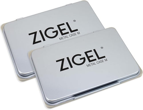 2 Pack Metal Case Stamp Pad Medium Size, Blue Color - Size: 3" x 4" - Choose from 15 Ink Colors