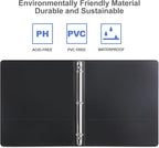 3 Ring Binder 1 Inch, ViVin Sturdy 1"-Round Ring Binder with 2 Interior Pockets, Clear View Cover, PVC-Free, Fits 200 Sheets of 8.5'' x 11'' Paper, Office Home School (12 Pack, Black)