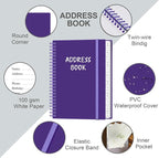 Address Book with Alphabetical Tabs - A5 Telephone & Address Book with Address Contacts, Special Date, Phone, Birthday & Internet Login Password for Home and Office, 6.2" x 8.5", Purple