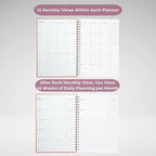 Merely Home | Ultimate Yearly, Daily, Weekly, Monthly Planner | 8.25" x 11.75" | To Do List Notebook for Work | Simple Design | Multiple Layouts | Academic Planner and Organizer Notebook (Black, Yearly Planner - Portrait)