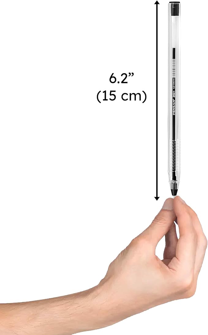 Ballpoint Pens Bulk Pack, 150-Count – 100 Black & 50 Blue Ink Pens, 1.0mm Medium Point, Ergonomic Triangle Grip