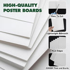TUXIYA 100 Pack White Poster Board,11" x 14" White Poster Paper Bulk,250GSM/92LB Heavy-Weight Blank Poster Board for Arts,Craft,Projects Presentations,Drawing Scrapbooking