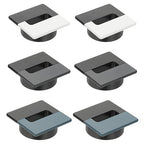 PATIKIL 2.8inch Desk Grommet, 6Pcs Cable Grommet Wire Management Cable Hole Cover Cord Organizer for Office Home Table Countertop, Black/White Black/Blue Black/Grey