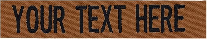 Custom Uniform Name Tapes Solid Colors. Rusty Brown Fabric, 4 Inch Sew on