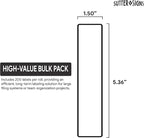 Binder Spine Labels, Perforated Self Adhesive Sticker Labels for 1.5 Inch Binders, 5 3/8" x 1 3/8", 200pcs, White with Black Border