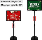 Sign Holder, Sign Stand with Adjustable Height Snap Open, Reusable Sign Holder 8.5x11 Inch, Vertical and Horizontal View Sign Holder Stand (Black, 4 Pack)