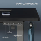 FLEXISPOT One-Piece Electric Standing Desk, 48 x 24 Inches Adjustable Desk with Seamless Desktop, Memory Controller Height Adjustment (Black Frame + Black Desktop, 2 Packages)
