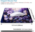 IMAYONDIA Small Mouse Pad Cute, Purple Gold Butterfly Mouse Pads, Modern Flowers Mousepad for Women Girls, Beutiful Mouse Mat Computer Laptop Office, 9.5 X 7.9 Inch
