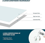 J&J worldwide Glass Whiteboard 47"x35", Magnetic White Board Glass Dry Erase Board Large Frameless Glass White Board for Office, Home & School with Marker Tray & Markers