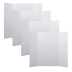 Flipside Products 36” x 48” Project Boards for Presentations, Science Fair, School Projects, Event Displays and Trifold Picture Board, Proudly Made in USA - White - 4 Pack
