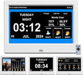TIMEMOON WiFi Digtial Calendar Clock with Day and Date Alarm Clock with Weather Temperature Humidify Alzheimers Clock for Elderly Auto Dimmable 8 Alarm Options (7 inch White)