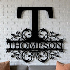 Custom Metal Signs | Personalized Monogram Name Sign | Outdoor Wall Art for Family Name | Custom Name Metal Sign, Last Name, Anniversary, Wedding Gifts for Women, Wife, Parents, couple (Design 9)