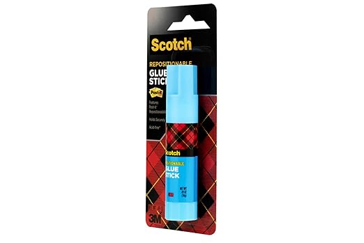 Scotch Removable Restickable Glue Stick, .49oz, Repositionable Stick, 4 Pack