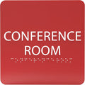 ADA CENTRAL SIGNS - 6" X6" Conference Room Sign- ADA Compliant Tactile Graphics Grade 2 Braille Text Acrylic Wall Signs - Authorized Personnel Only, Meeting Privacy Door Sign for Schools, and Offices