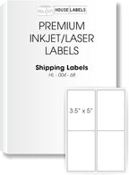 HOUSELABELS 4-up Shipping Labels (3-1/2" x 5") for Laser and Inkjet Printers, 2300 Sheets