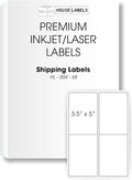 HOUSELABELS 4-up Shipping Labels (3-1/2" x 5") for Laser and Inkjet Printers, 700 Sheets