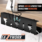2Pcs 15.75 Inch Super Sturdy Gaming Cable Management Standing Desk wire organizer Large cord basket Under desk rack Mount With Clamps & Screws power strip holder chord organization j channel No Damage