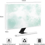 Baocicco Abstract Watercolor Waterproof TV Display Screen Cover 65 Inch Cyan Marble Dip Dyeing Dust Proof TV Covers for Television Screen Anti-Static Dustproof Protective，Mint Green