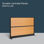 Stand Up Desk Store Beechwood Aesthetic Modular Walls | 70" W x 48" H Modular Room Dividers with Natural-Looking Woodgrain Finish for Offices, Classrooms, and More