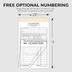 Custom 4.25" x 7" Carbonless NCR Books in 3-Part Triplicate Invoices, Receipts, Work Orders, Sales Orders, Purchase Orders, Estimates, Quote Forms with Your Company/Business Name (132 Sets)
