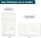J&J worldwide Glass Dry Erase Board 6' x 3', Glass Whiteboard Magnetic, Large Frameless Glass White Boards for Walls, Includes Magnets, Marker Tray, Eraser for Office, Home, School