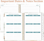 Address Book with Alphabetical Tabs - Small Address Book Spiral with Address Contacts, Special Date, Phone, Birthday & Internet Login Password for Home and Office, 4.3" x 6.2", Rose Leaf