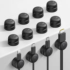 Lamicall 12Pack Rotatable Cord Organizer, Desk Office Nightstand Accessories - Cable Management Clips, Desk Phone Charger Holder Gadgets, Wire Organizer Keeper Home Workspace Dorm Organizers