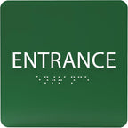 ADA CENTRAL SIGNS - 6" X6" Entrance Sign - ADA Compliant Tactile Graphics Grade 2 Braille Text Acrylic Wall Sign - Entry, Way in, Access Signs for Office, Hotel, Schools, Apartment, and Restaurants