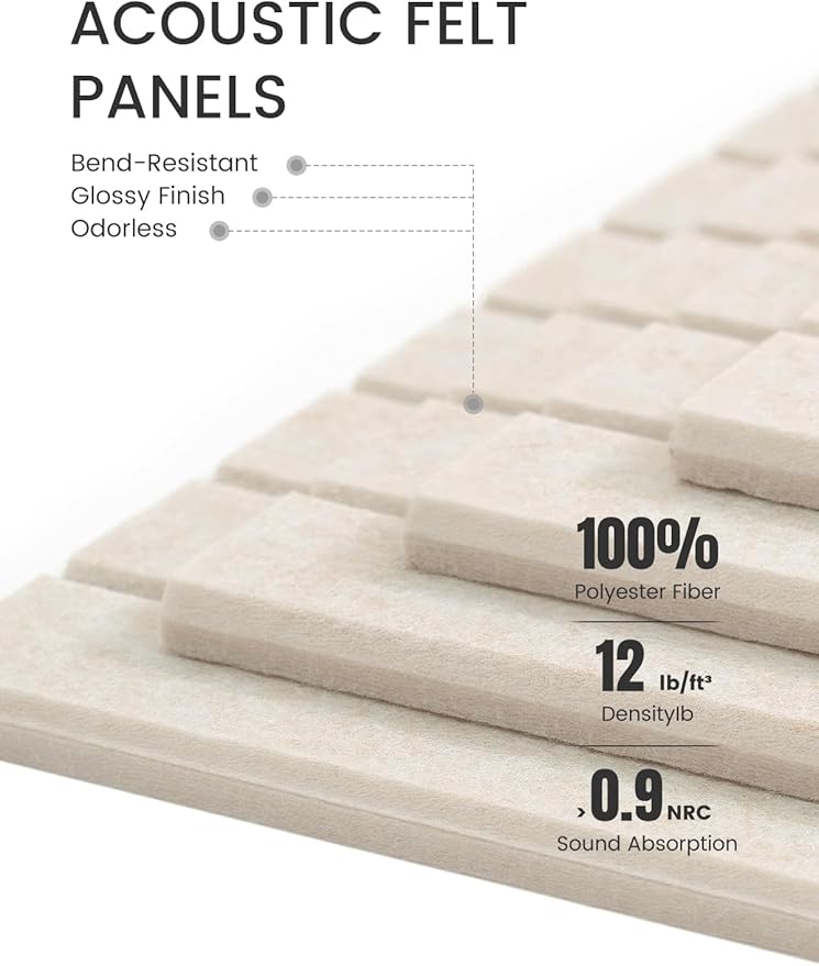Fluxynara Large Felt Bulletin Board 48" x 36" Cork Board Alternative-12 Pack with 70 Safe Removable Adhesive Tabs, Cork Boards for Walls Cork Board for Home Office Classroom Pin Board (Oatmeal)