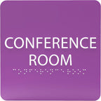 ADA CENTRAL SIGNS - 6" X6" Conference Room Sign- ADA Compliant Tactile Graphics Grade 2 Braille Text Acrylic Wall Signs - Authorized Personnel Only, Meeting Privacy Door Sign for Schools, and Offices