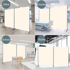 Room Divider 2 Panel Large Privacy Screens, 142''x72''H Upgraded Room Divider Wall for Room Partitions, Tall 6FT Partition Room Dividers Screen Panel for Bedroom Office School, Portable Partition Wall
