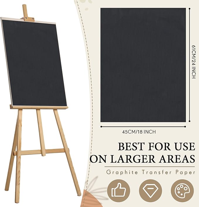 Epakh 10 Sheets 18''x 24'' Large Carbon Paper for Tracing, Carbon Transfer Paper for Drawing, Tracing and Transfer - Arts and Crafts Supplies