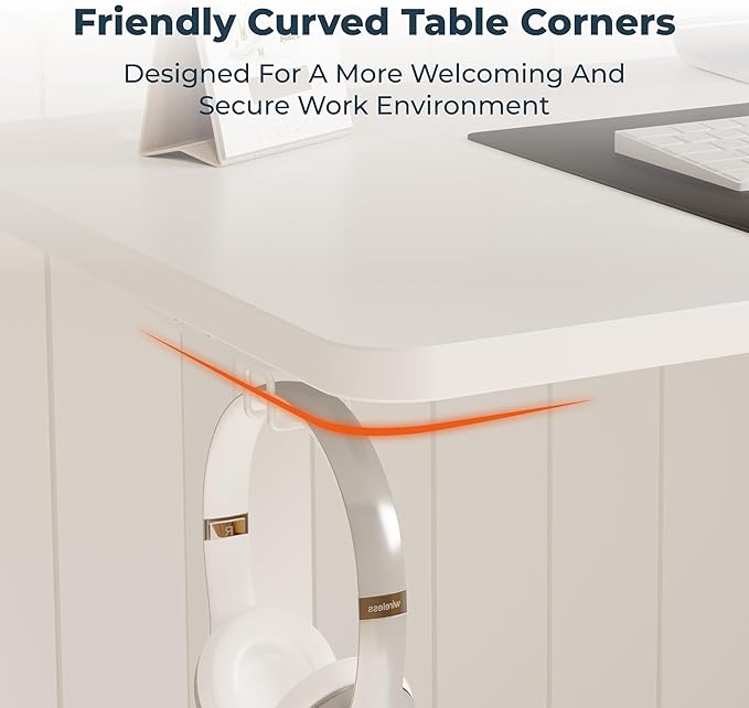 FitStand Adjustable Stand Up Desk Standing Desk, 47x24 Inches Home Office Desk with Memory Preset, Computer Workstation Sit Stand Desk Splice, White