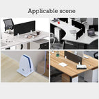 Jhanw Divider Clamp For 1/8" To 0.51" Panel, Adjustable Partition Clamp For 0.32" To 2.04" Desktop, Standing Desk Accessories For Privacy Folders, White Sneeze Guard Holder 2-Pack