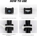 20Pcs Magnetic Zip Tie Mount and 100 Nylon Cable Ties, Magnetic Cable Clips, Multi-purpose Cable Tie Management Base, Office Cable Organizer (22mm)