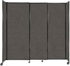 Versare Straightwall Sliding Portable Wall Partition | Freestanding Office Dividers | Locking Wheels | Temporary Room Separator | 7'2" Wide x 6'10" Tall Mocha Fabric Panels