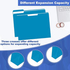 File Folder, HERKKA 120 Pack 1/3 Cut Tab File Folders, File Folders Great for Organizing and Filing, Letter Size, Blue