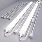 Modlicht 4FT Plug in Light 2PCS, Linkable Shop Lights for Garage, Bright Workbench Light with Cord, 5000K LED Light Bar for Workshop Kitchen Bedroom Bathroom Office Basement, 36W