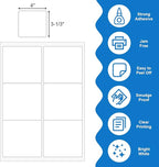 BESTEASY Sticker Labels Compatible Laser/Ink Jet Shipping Labels (8000 Sheets, 6 up-3-1/3 x 4")