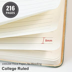 TSFPapier Lined Journal Notebook for Work College Ruled Note Book 7.2"x9.6" B5 PU Leather Daily Journaling 160 Pages for Women Men Writing Home School Supplies Business (Dark Gray)
