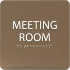 ADA CENTRAL SIGNS - 6" X6" Meeting Room Sign - ADA Compliant Tactile Graphics Grade 2 Braille Text Acrylic Wall Sign - Privacy Interview Room Name Door Sign for Schools Hospitals Offices & Apartments