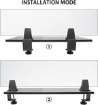 Heavy Duty Sneeze Guard Clamp For 0.1" to 1" Thick Panel,Desk Partition Support Clamps,Adjustable Aluminum Desktop Divider Holder,Easy to Install Desk Privacy Panel Clips, 4 Pack,Silver (Black)